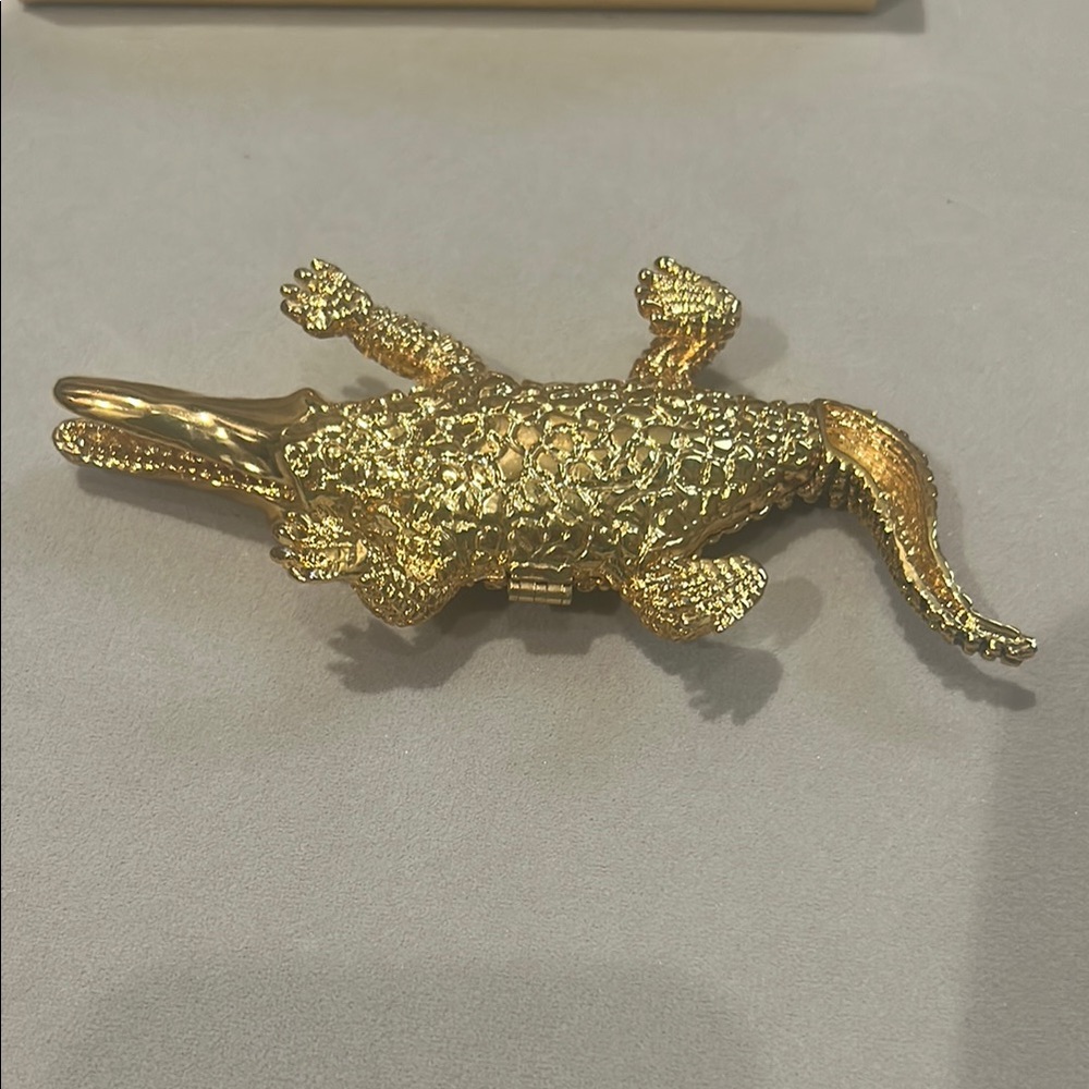 Gold Alligator Figurine View 5